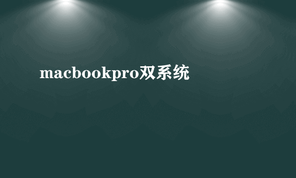 macbookpro双系统