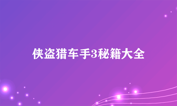 侠盗猎车手3秘籍大全