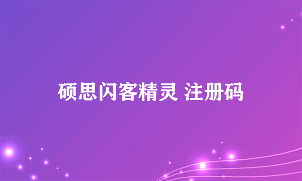 硕思闪客精灵 注册码