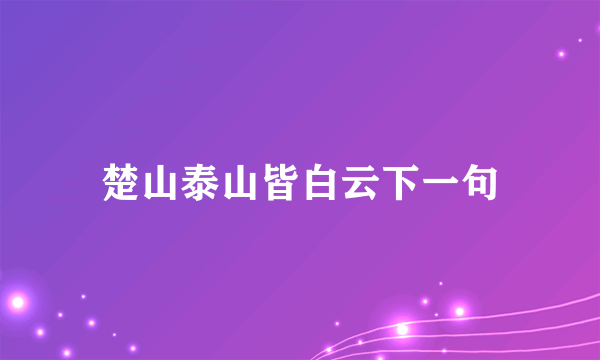 楚山泰山皆白云下一句