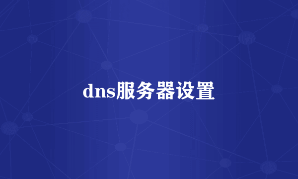 dns服务器设置