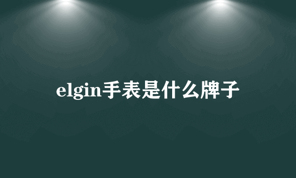 elgin手表是什么牌子