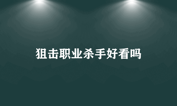 狙击职业杀手好看吗