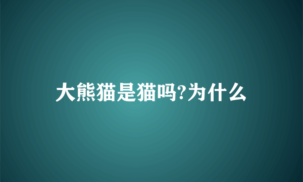 大熊猫是猫吗?为什么