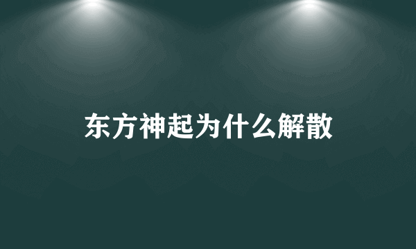 东方神起为什么解散