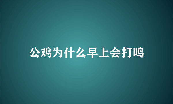 公鸡为什么早上会打鸣