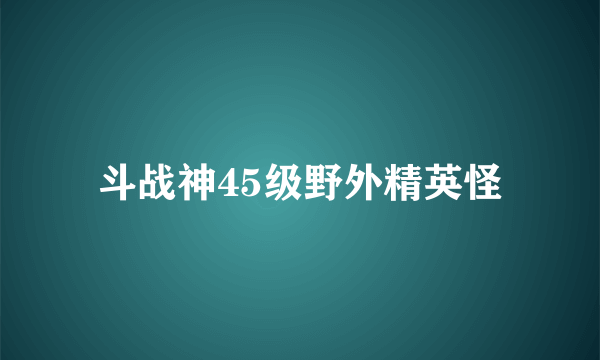 斗战神45级野外精英怪