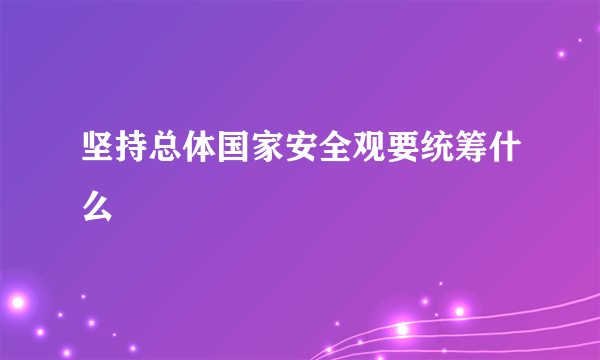 坚持总体国家安全观要统筹什么