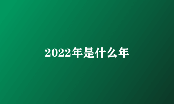 2022年是什么年