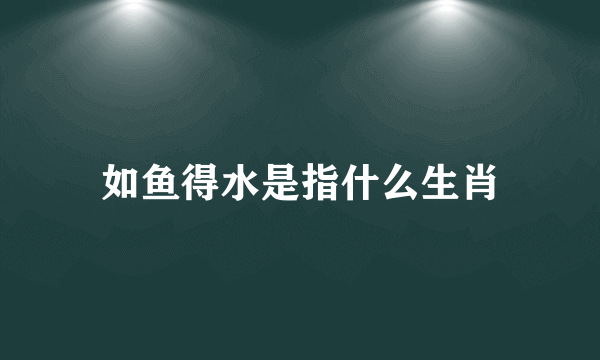 如鱼得水是指什么生肖