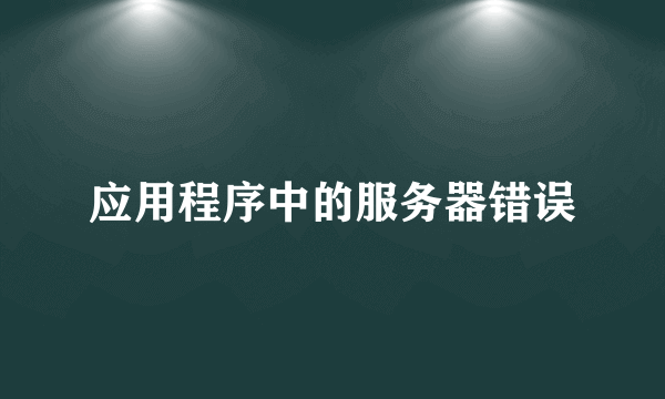 应用程序中的服务器错误