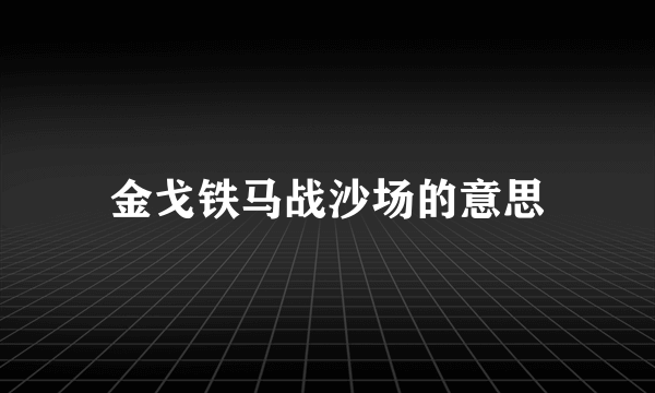 金戈铁马战沙场的意思