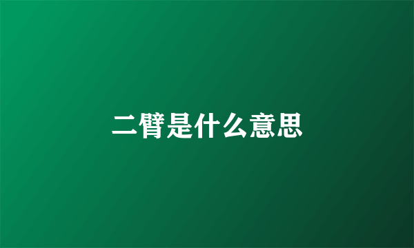 二臂是什么意思