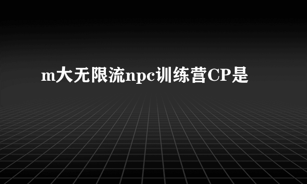 m大无限流npc训练营CP是