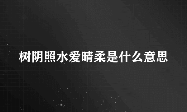 树阴照水爱晴柔是什么意思