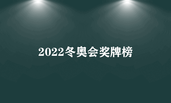 2022冬奥会奖牌榜