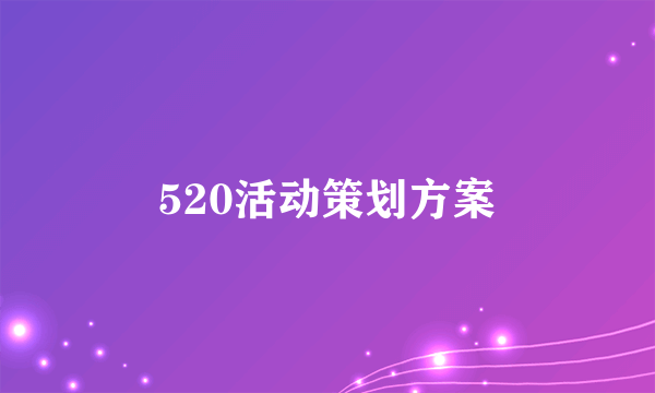 520活动策划方案