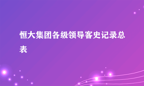 恒大集团各级领导客史记录总表