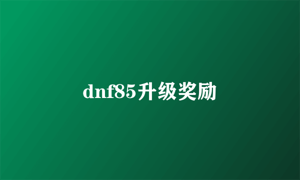 dnf85升级奖励