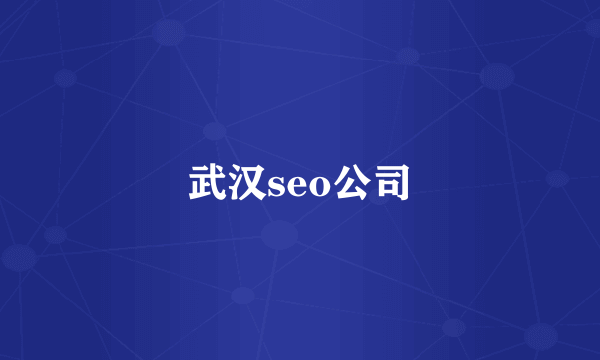 武汉seo公司