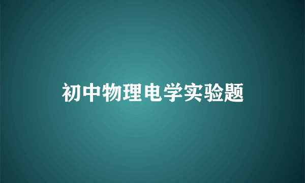 初中物理电学实验题