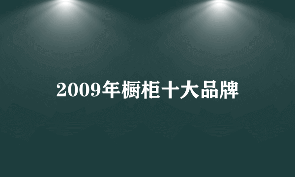 2009年橱柜十大品牌