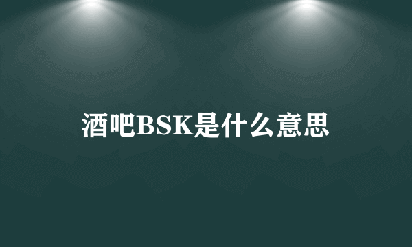 酒吧BSK是什么意思