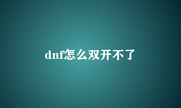 dnf怎么双开不了