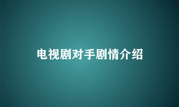 电视剧对手剧情介绍