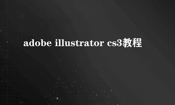 adobe illustrator cs3教程