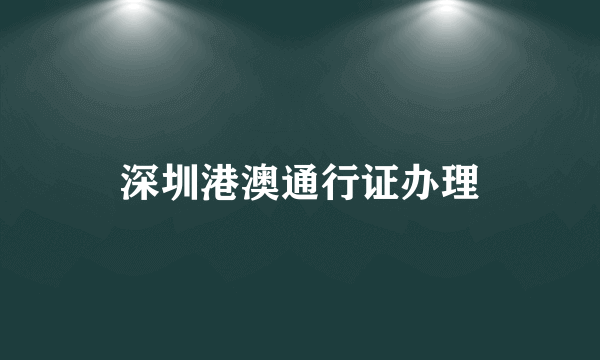 深圳港澳通行证办理