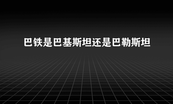 巴铁是巴基斯坦还是巴勒斯坦