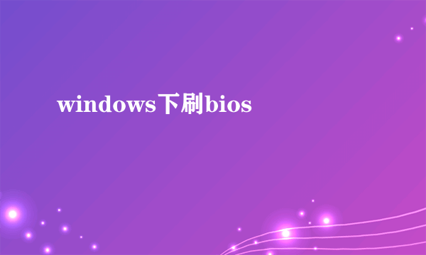 windows下刷bios