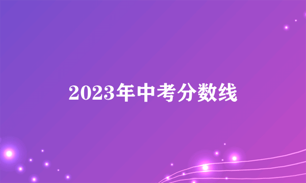 2023年中考分数线