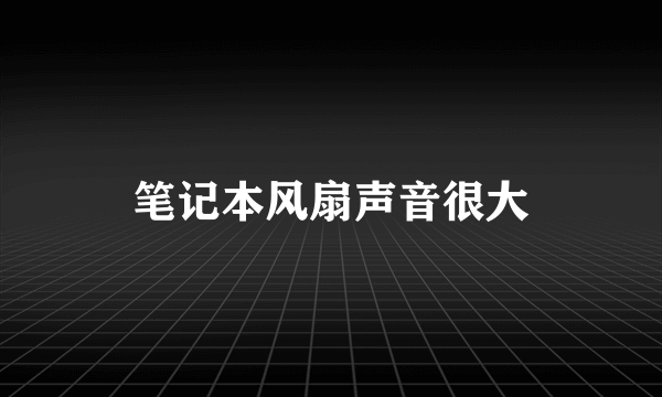 笔记本风扇声音很大