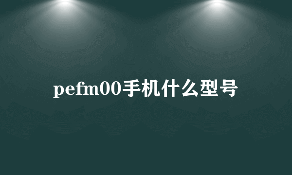 pefm00手机什么型号