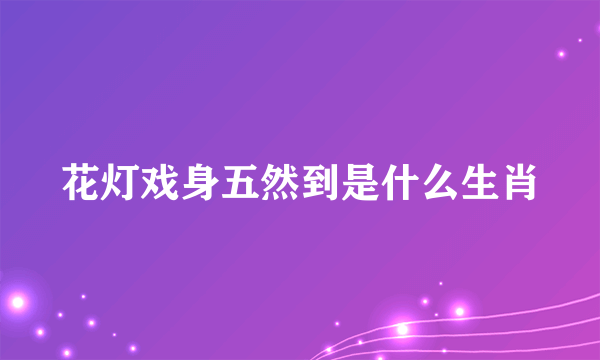 花灯戏身五然到是什么生肖