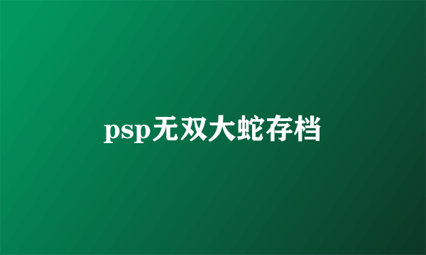 psp无双大蛇存档