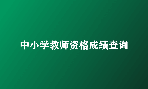 中小学教师资格成绩查询