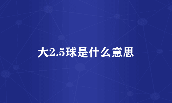 大2.5球是什么意思