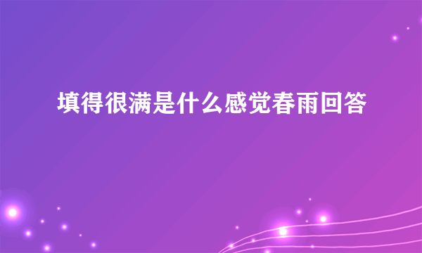 填得很满是什么感觉春雨回答