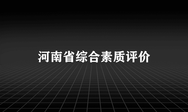 河南省综合素质评价