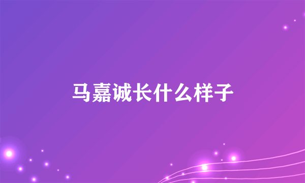 马嘉诚长什么样子