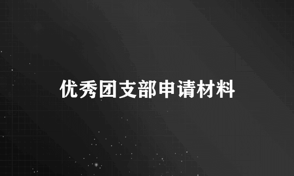 优秀团支部申请材料