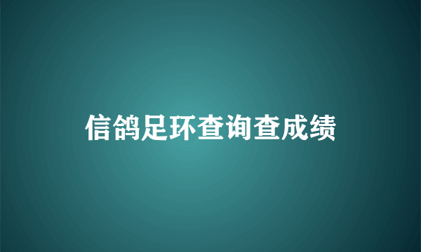 信鸽足环查询查成绩