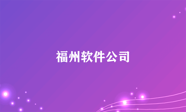 福州软件公司