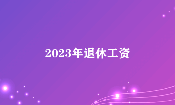 2023年退休工资