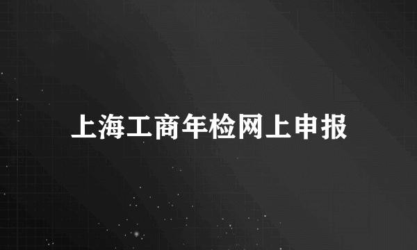 上海工商年检网上申报