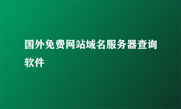 国外免费网站域名服务器查询软件