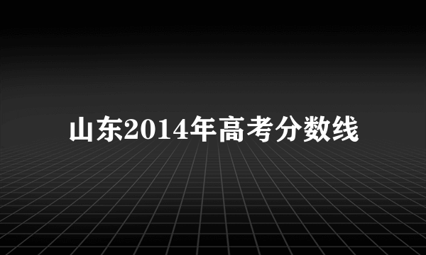 山东2014年高考分数线